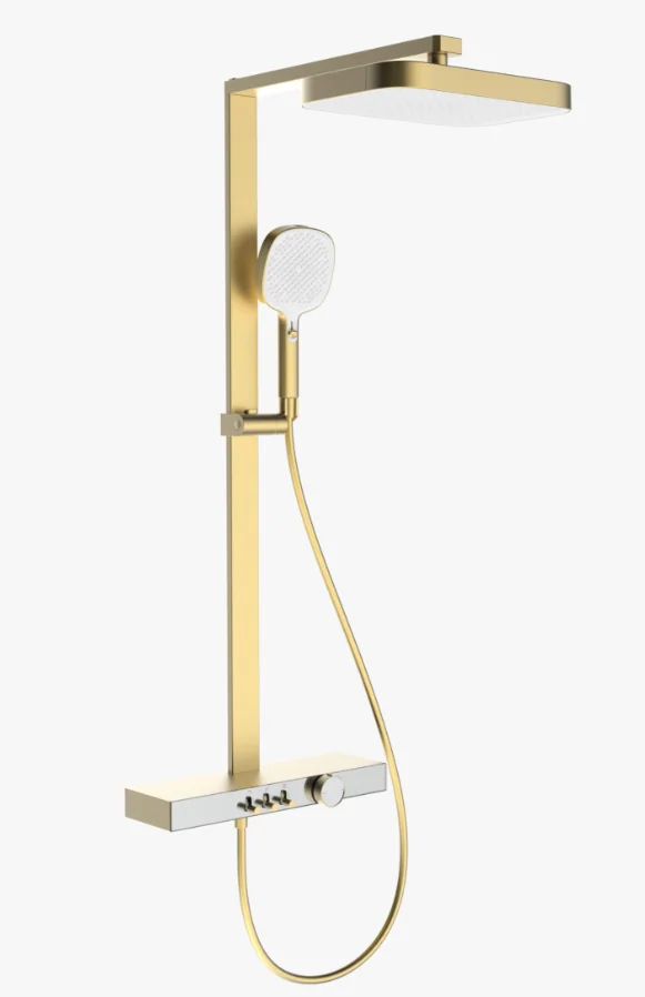 Exposed Shower System with Piano Key Controls and 304 Stainless Steel Housing 400mm Body Y30004